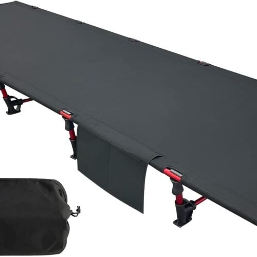 Portable Camping Cot Sleeping Cot Ultralight Backpacking Cot Bed for Outdoor Hiking Travel Beach Mountaineering (Black)