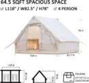 Inflatable Camping Tent with Pump, Easy Setup 4 Season Glamping Tent with High Performance Inflatable Structure, 4-6 Persons Waterproof Windproof Outdoor Self-Supporting Air Tent