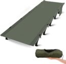 Ultralight Camping Cots for Adults, Portable Folding Bed, Tent Cot Lightweight Travel, Camping, Hiking, Backpacking, Mountaineering, Army Green