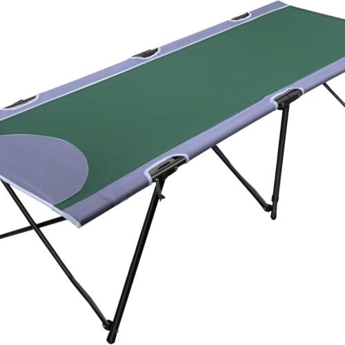 Folding Camping Cot, Portable Cot Bed for Adults, Outdoor Bed Camp Cots for Sleeping with Carry Bag for Home, Travel, Office, Beach, Support up to 300lbs, Green