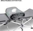 XL Cot Pads for Camping, Soft Comfortable Cotton Thick Sleeping Cot Mattress Pad 72"x26", Grey and Navy Blue (Only Pad)
